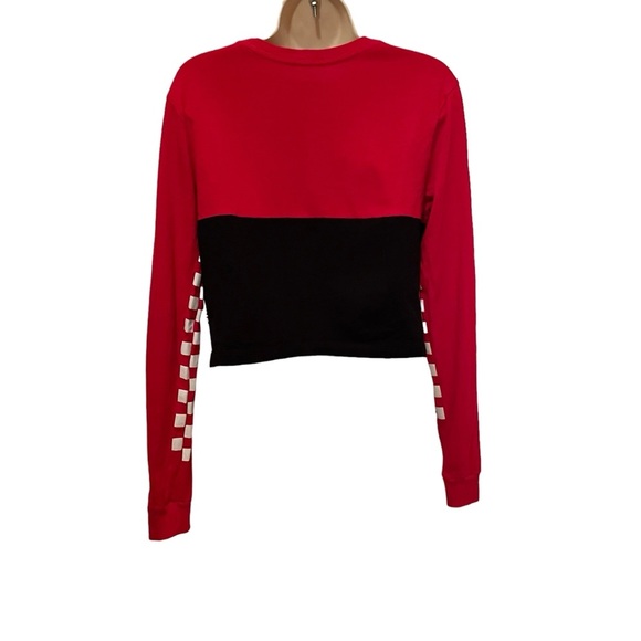 Vans Women’s Long Sleeve Cropped T-Shirt Red and black Size Small - Picture 4 of 6